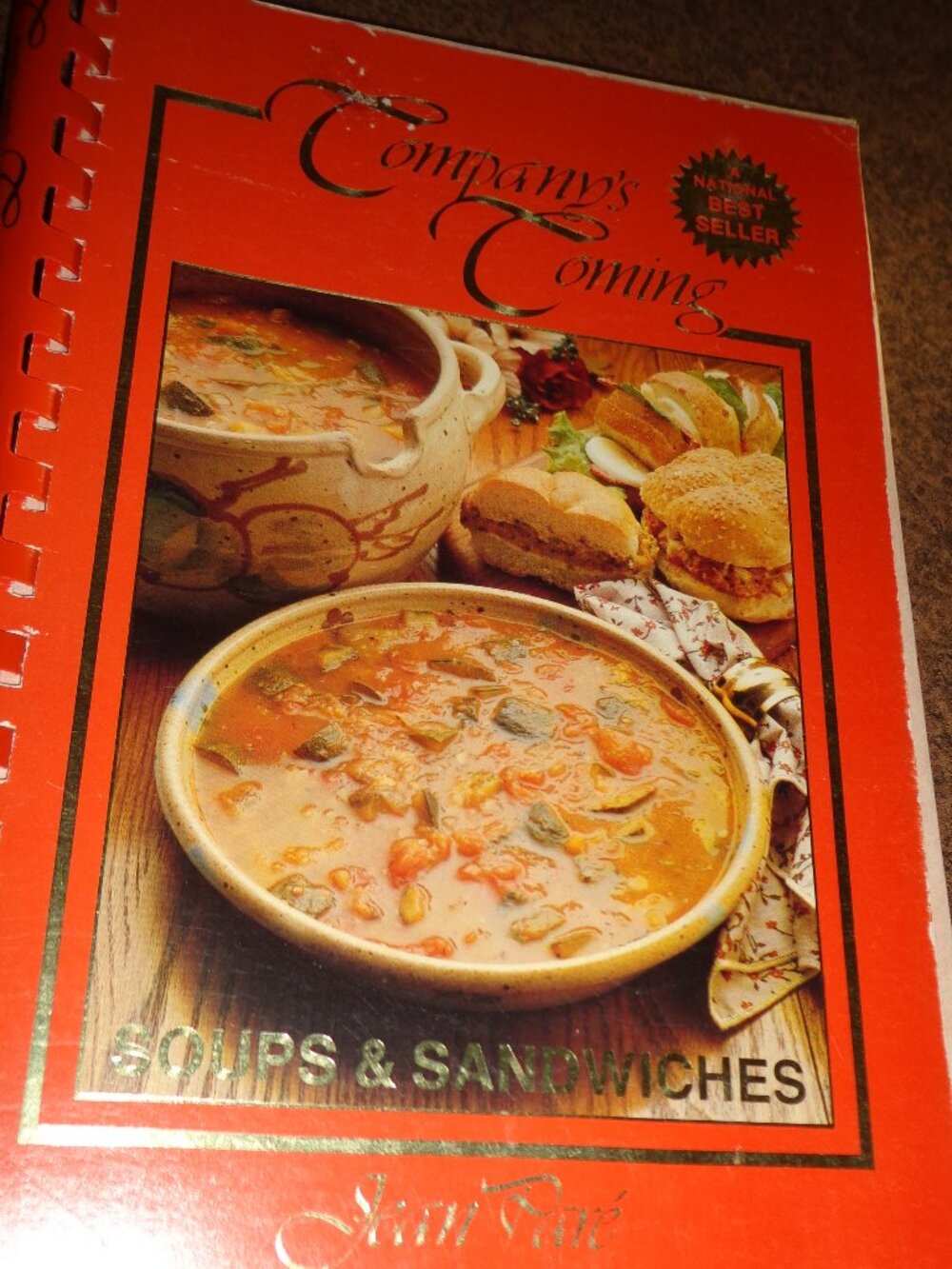 Spiralbound Softcover Cookbook "Company's Coming" Soups & Sandwiches /Jean Paré